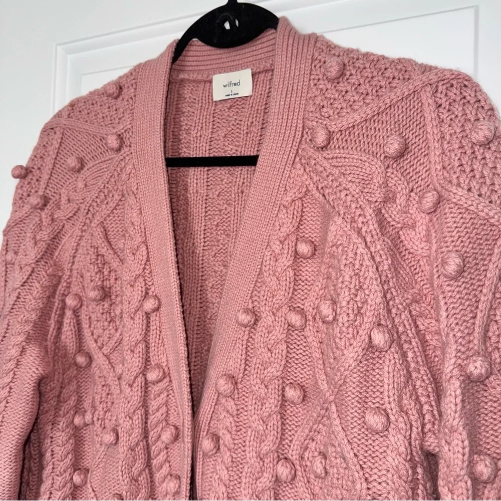 Aritzia Wilfred Alps Cardigan in Rose Blush, merino blend, size small oversized - Picture 10 of 14